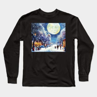 Christmas in old town London - Scene 10 Long Sleeve T-Shirt